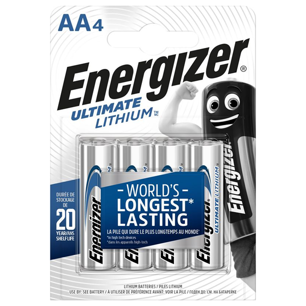 Energizer Ultimate Lithium AA / E91 / L91 Batteries (4 pcs. per pack) (ex. VAT)